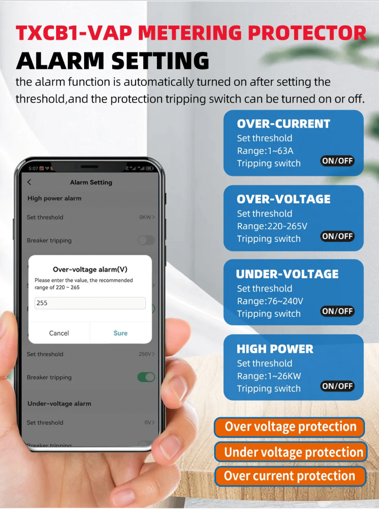 Smart WiFi Circuit Breaker With Energy Meter | Voltage Protection | Tuya App Control - Image 7