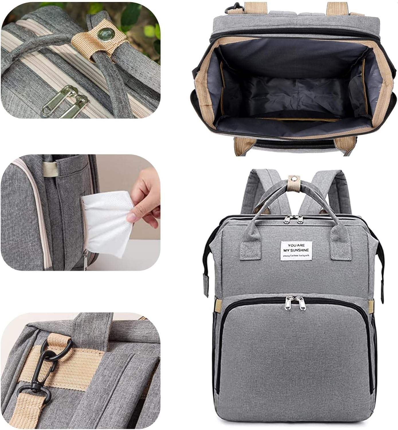 Diaper Bag with Changing Station, Travel Foldable Baby ... - Image 3