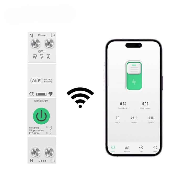 Smart WiFi Circuit Breaker With Energy Meter | Voltage Protection | Tuya App Control - Image 2